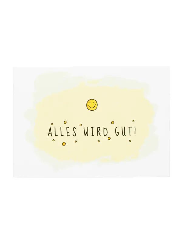 Postkarte mit Sonnenblumensamen - Alles wird Gut