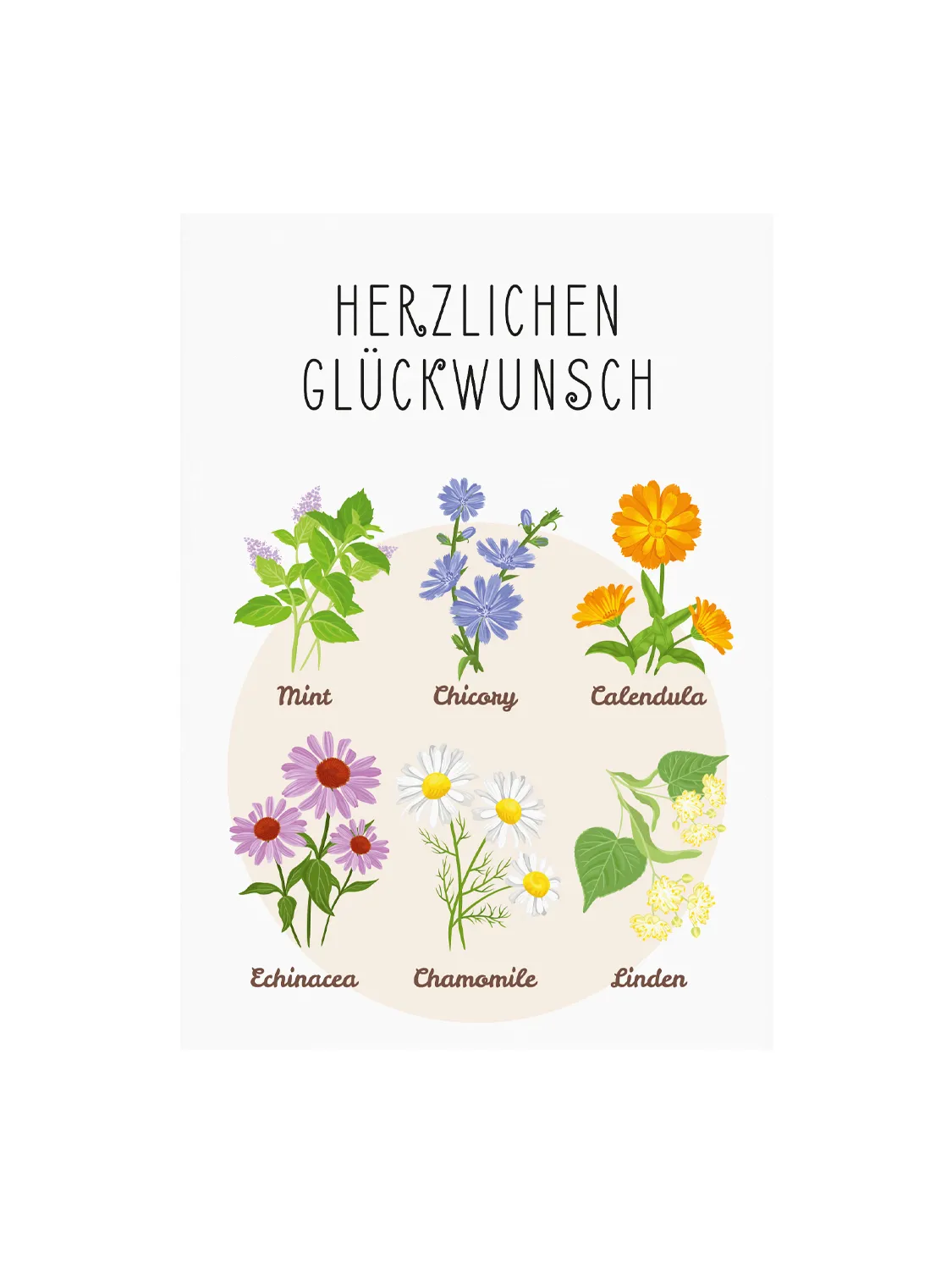 Postkarte mit Sonnenblumensamen - Glückwunsch