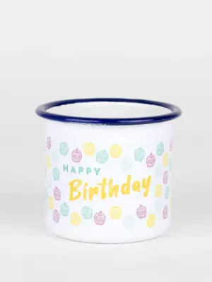Emailletasse - Happy Birthday
