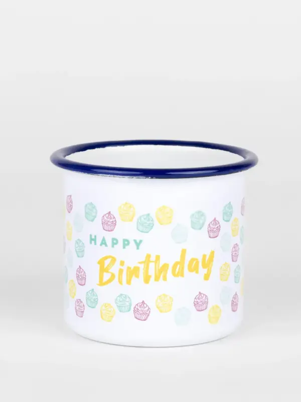 Emailletasse - Happy Birthday
