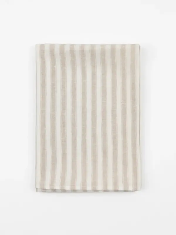Gestreifte Tischdecke aus Bio-Leinen