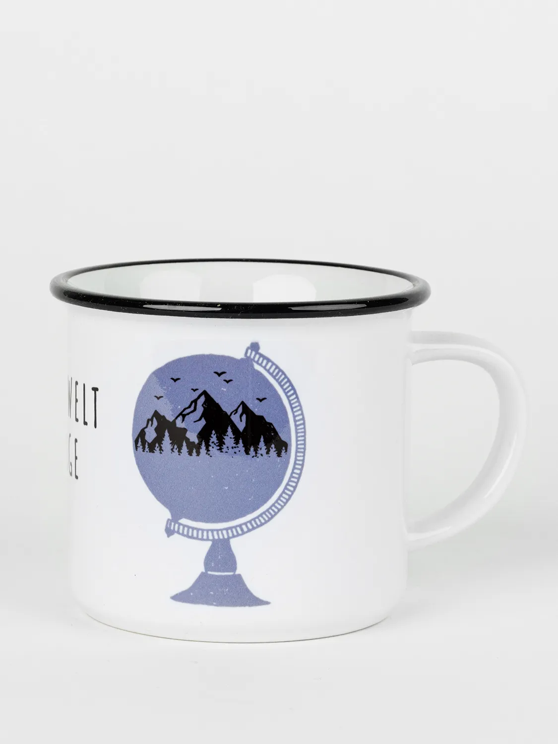 Keramiktasse mit Rand – Meine Welt sind die Berge