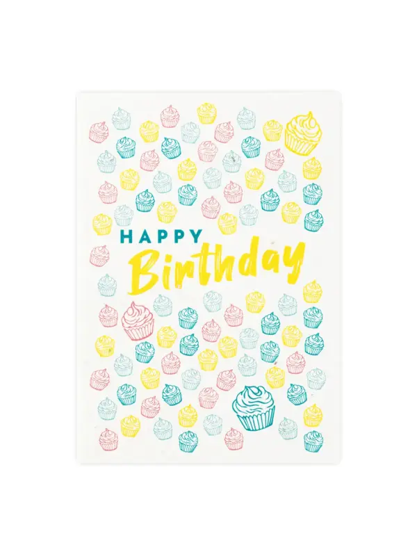 Postkarte aus Samenpapier - Happy Birthday