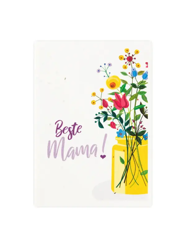 Postkarte aus Samenpapier - Beste Mama