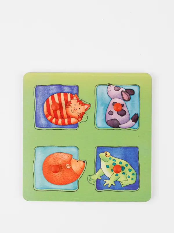 Weizenkorn Greifpuzzle aus Holz – Garten