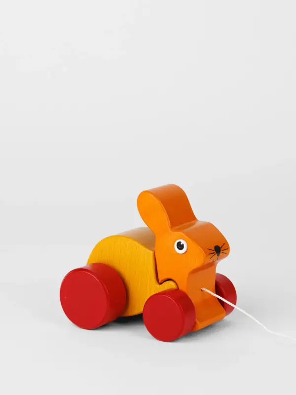 Nachziehspielzeug aus Holz - Hase