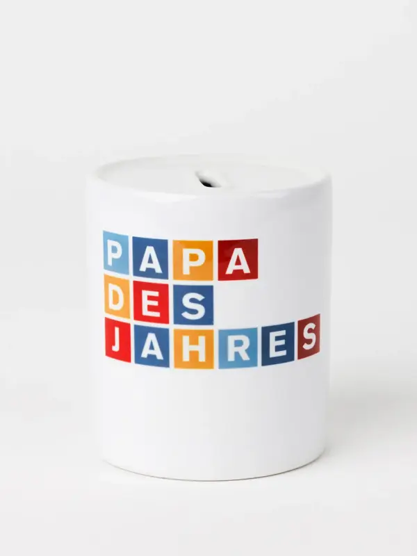 Spardose aus Keramik - Papa des Jahres