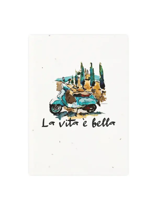 Postkarte aus Samenpapier – La vita è bella
