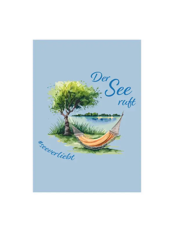 Postkarte mit Sonnenblumensamen - Der See ruft