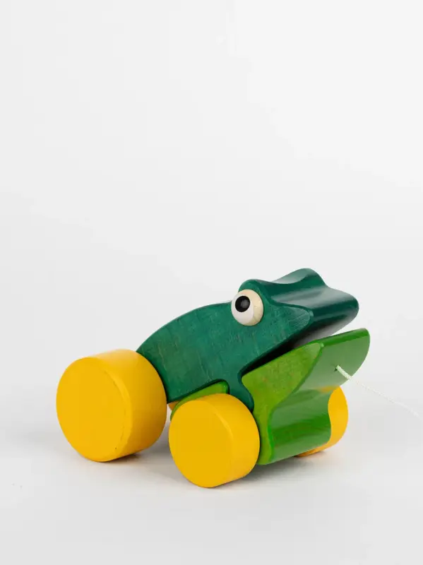 Nachziehspielzeug aus Holz - Frosch