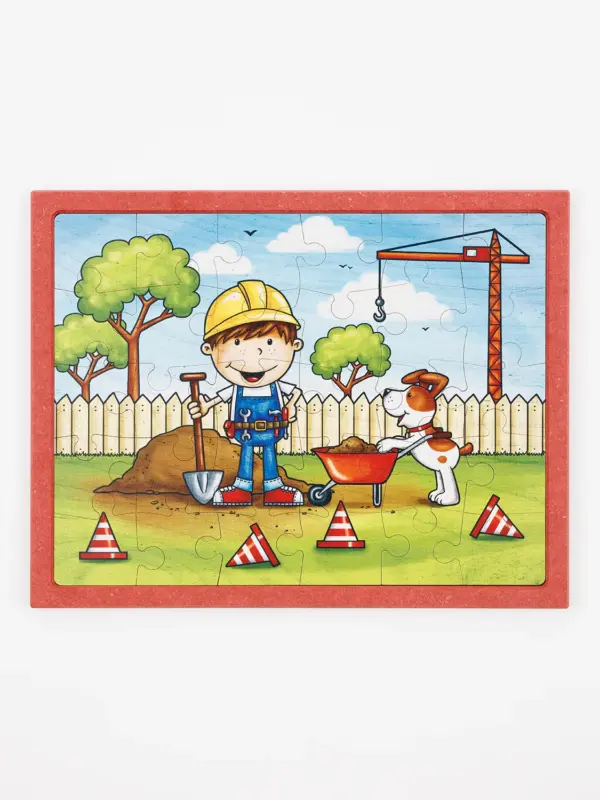 Puzzle aus Holz – Baustelle