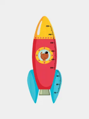 Kinder Messlatte aus Holz - Rakete