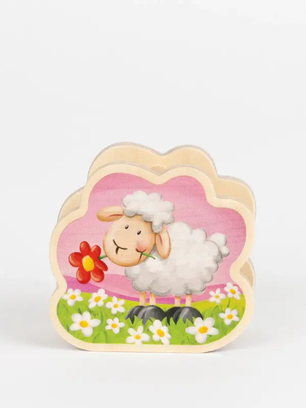 Babyrassel aus Holz - Schaf