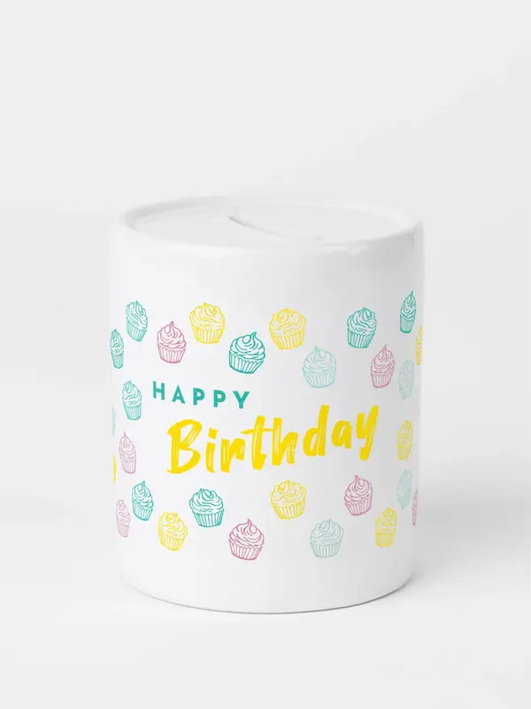 Spardose aus Keramik - Happy Birthday