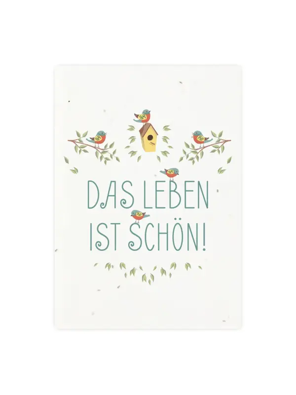 Postkarte aus Samenpapier - Das Leben ist schön