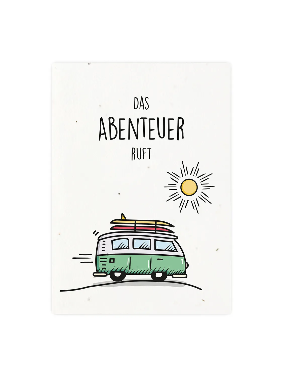 Postkarte aus Samenpapier – Das Abenteuer ruft