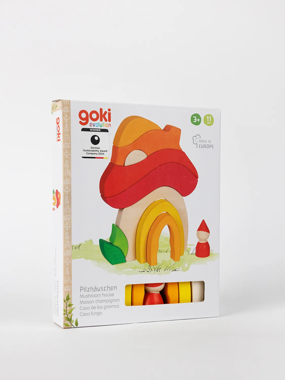 Bausteine aus Holz – Pilzhäuschen