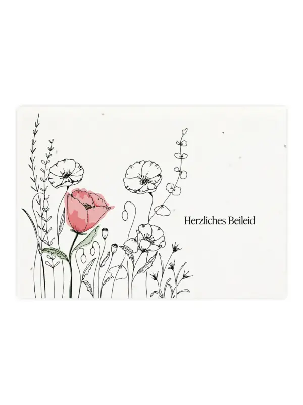Postkarte aus Samenpapier – Herzliches Beileid
