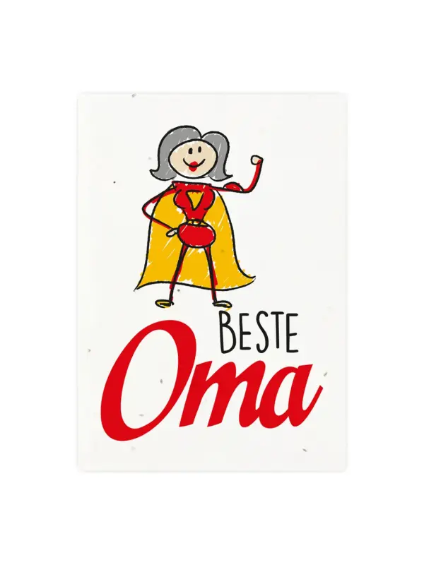 Postkarte aus Samenpapier - Beste Oma
