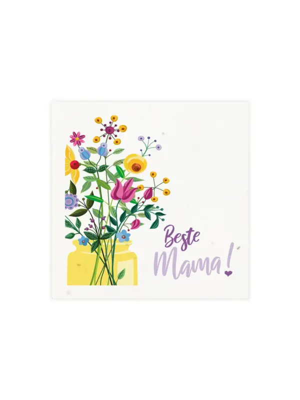Kleine Klappkarte aus Samenpapier – Beste Mama