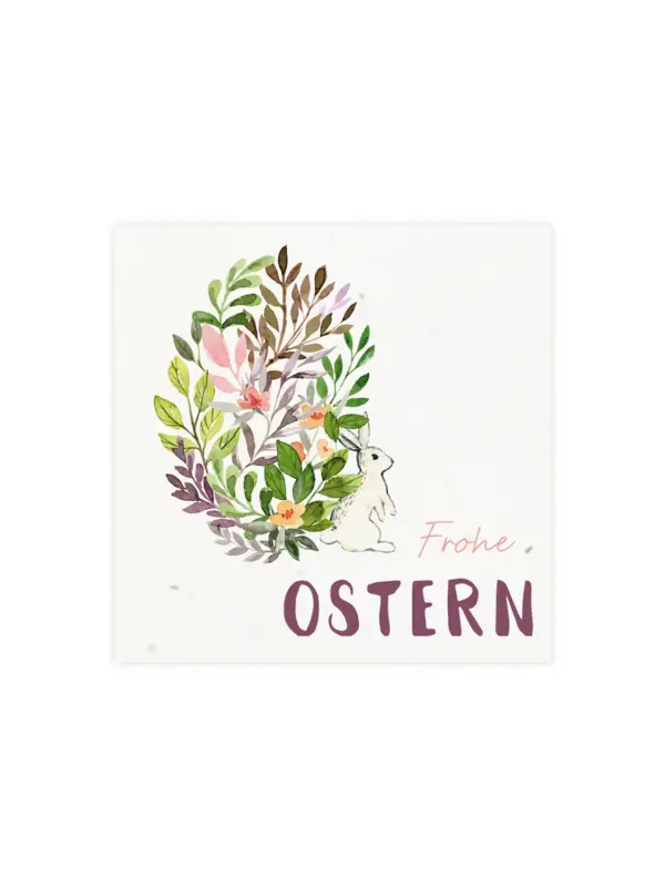 Kleine Klappkarte aus Samenpapier – Frohe Ostern