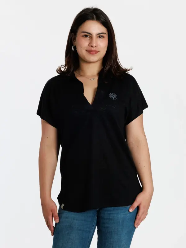 Damen Poloshirt aus Leinen