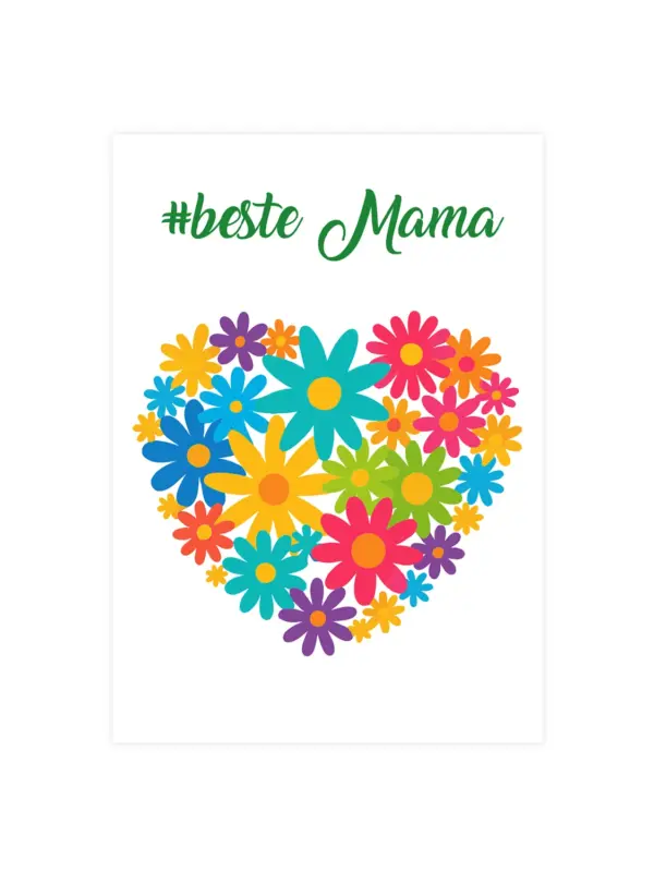 Postkarte mit Sonnenblumensamen – Muttertag Blumenherz