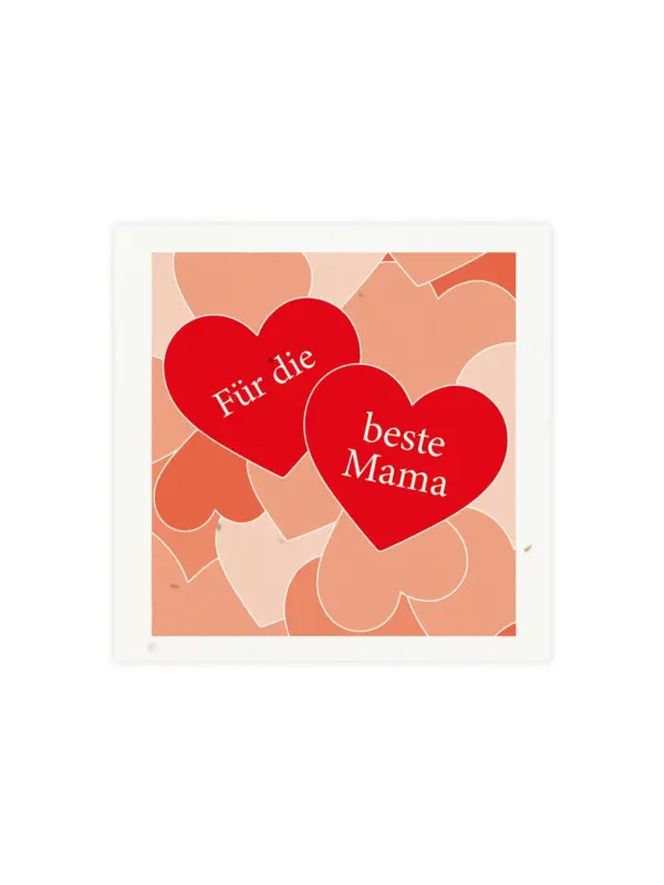 Kleine Klappkarte aus Samenpapier – Muttertag Beste Mama
