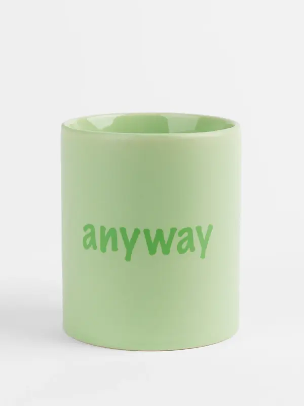Grüne Keramiktasse – Anyway