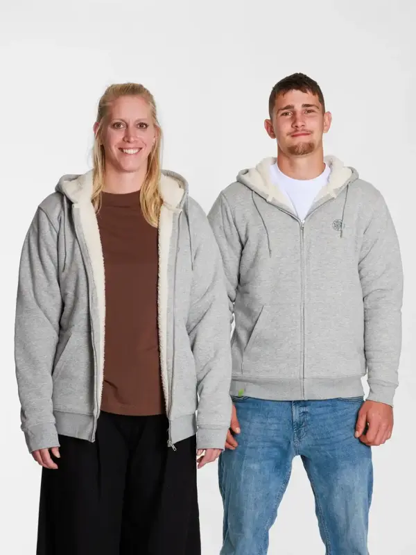 Unisex Sweatjacke mit Sherpa-Futter