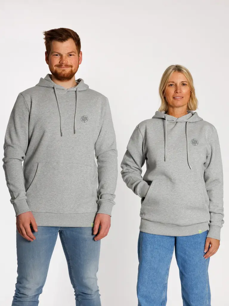 GBBUNIHOODIE2541C003 01 bio baumwolle nachhaltig grau hoodie sweatshirt pullover unisex damen herren gws 2