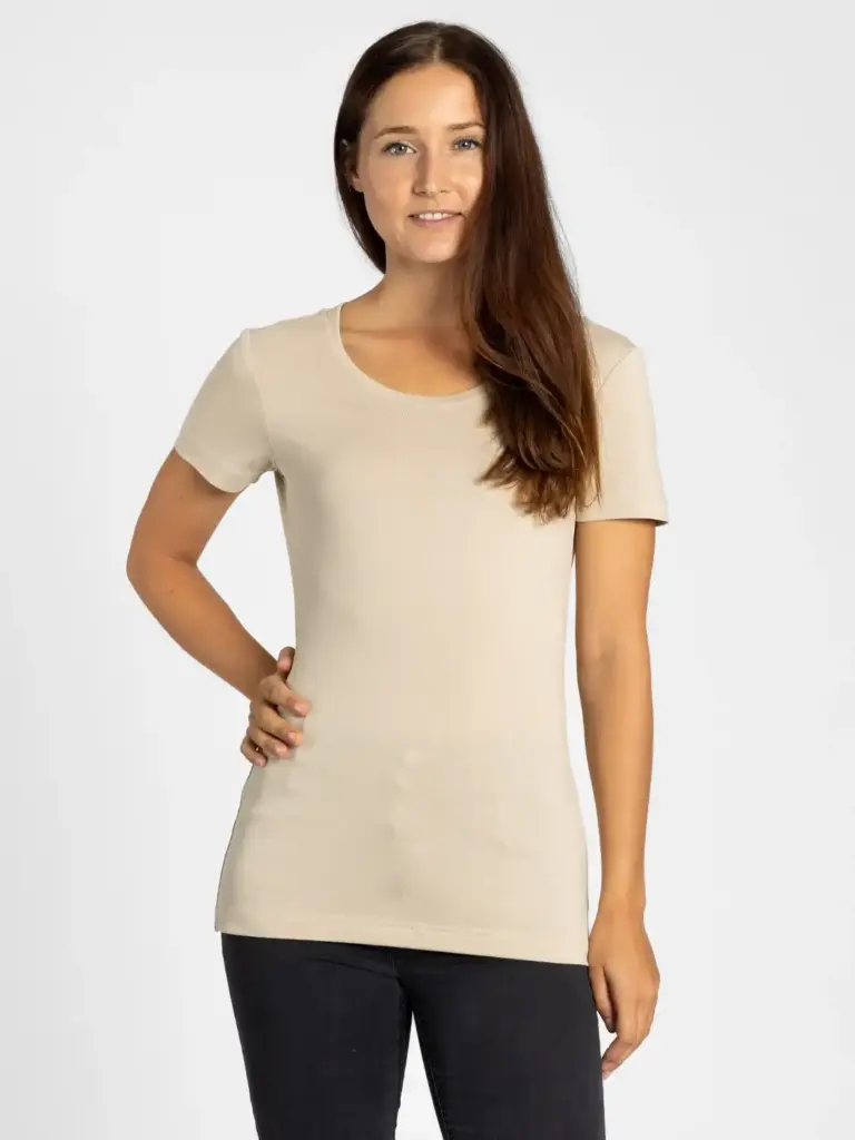 Tencel 3 LWDKTSSAND 01nachhaltig damen t shirt bekleidung sand beige tencel modal lieber wieder gws