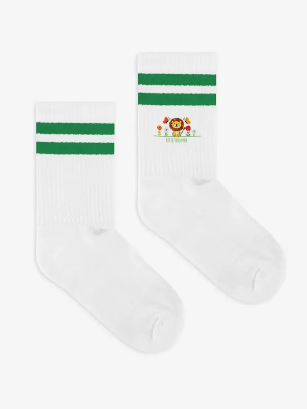 Kindersocken mit Streifen – Beste Freunde