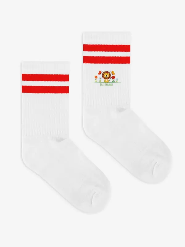 Kindersocken mit Streifen – Beste Freunde